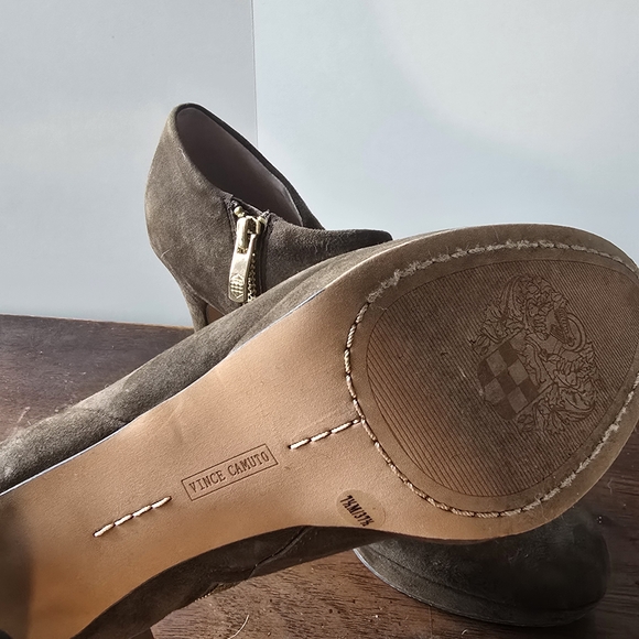 Vince Camuto Dark Sage Green Suede Boots - Picture 5 of 5